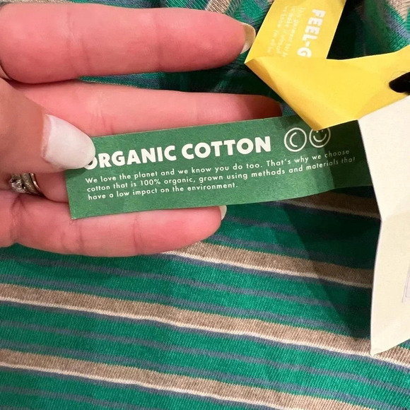 NWT Hundred Pieces Oversize Organic Cotton Striped T-shirt | Green - Picture 5 of 7